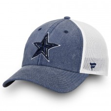 Men's Dallas Cowboys NFL Pro Line by Fanatics Branded Navy/White Timeless Fundamental Adjustable Trucker Hat 2855149